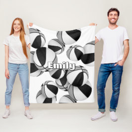 ブラックグレーバスケットボールチームカラーズスポーツデッキ フリースブランケット