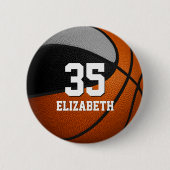 ブラックグレーバスケットボールチームカラーwアスリート名 缶バッジ (正面)