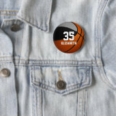 ブラックグレーバスケットボールチームカラーwアスリート名 缶バッジ (インサイチュ)