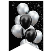 ブラックグレーバルーンシックハッピーバースデー バンティングフラッグ (第1の旗)