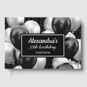 ブラックグレーバルーンシック誕生日 ゲストブック (正面)