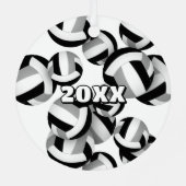 ブラックグレーバレーボールアスリート名記念ボール メタルオーナメント (裏面)