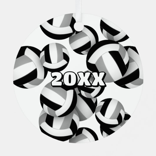 ブラックグレーバレーボールアスリート名記念ボール メタルオーナメント (裏面)