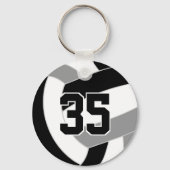 ブラックグレーバレーボールチームの色 キーホルダー (正面)