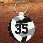 ブラックグレーバレーボールチームの色 キーホルダー (正面)