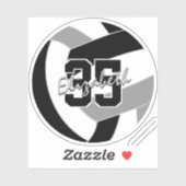 ブラックグレーバレーボールチームカラー シール (シート)