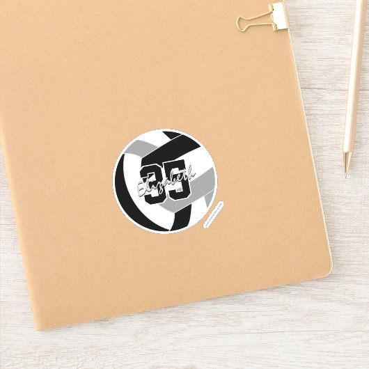 ブラックグレーバレーボールチームカラー シール (ノートブック)