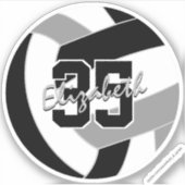 ブラックグレーバレーボールチームカラー シール (正面)