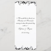 ブラックグレーバロ結婚ーク メニュー (裏面)