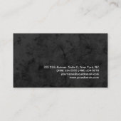 ブラックグレーパターモダンンスタイルエレガントトレンディー 名刺 (裏面)