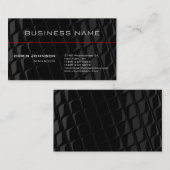 ブラックグレーパターンレッドライントレンディー名刺 名刺 (正面/裏面)