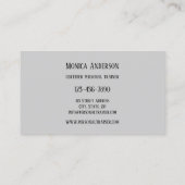 ブラックグレーパーソナルフィットネストレーナービジネスカード 名刺 (裏面)