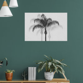 ブラックグレーパームツリーフォトポスターアート ポスター