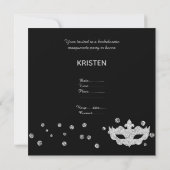 ブラックグレーヒョウバチェロレッテ仮装パーティー 招待状 (裏面)