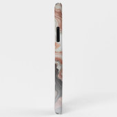 ブラックグレーピンクのローズ金ゴールド大理石アートパターン Case-Mate iPhoneケース (裏面/右)