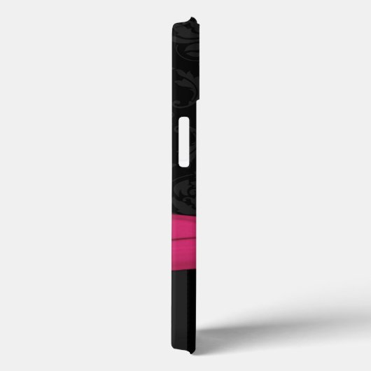 ブラックグレーピンクダマスクストライプのiPadエアケース Case-Mate iPhoneケース (裏面 / 右)