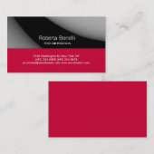 ブラックグレーピンクプレーン名刺 名刺 (正面/裏面)