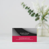 ブラックグレーピンクプレーン名刺 名刺 (スタンド正面)