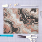 ブラックグレーピンクローズ金ゴールドホワイトマーブルアートパターン 薄葉紙 (クラフト)