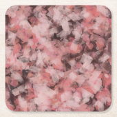 ブラックグレーピンク白ジオメトモダンリ抽象芸術 スクエアペーパーコースター (正面)