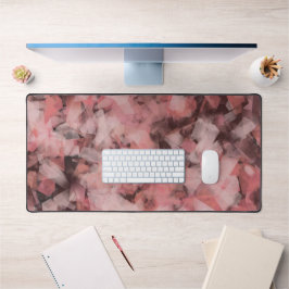 ブラックグレーピンク白ジオメトモダンリ抽象芸術 デスクマット