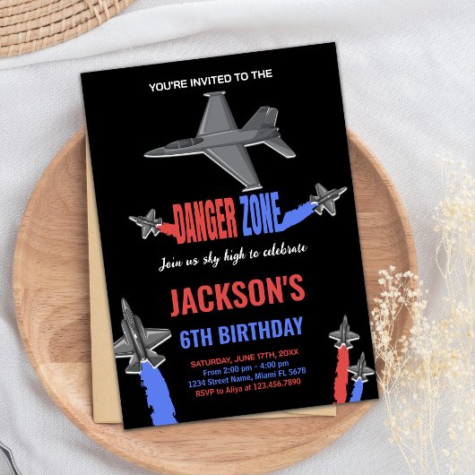 ブラックグレーファイタージェット誕生日招待状 招待状