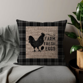 ブラックグレーファームフレッシュエッグズチキンバーラップ クッション