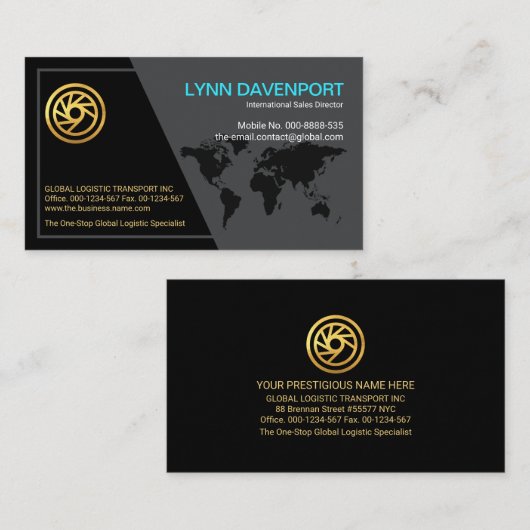 ブラックグレーフレームグローバルCEO 名刺 (正面/裏面)