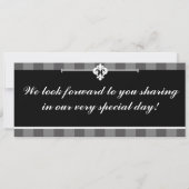 ブラックグレーフローリボードパス結婚式招待状 招待状 (裏面)