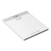 ブラックグレーブルークリーンマンリーモノグラム&名前 ノートパッド (アングル)