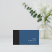 ブラックグレーブルーモダン魅力的な名刺 名刺 (スタンド正面)