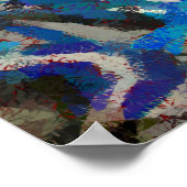 ブラックグレーブルー抽象芸術アーモダント絵画ズ ポスター (角)