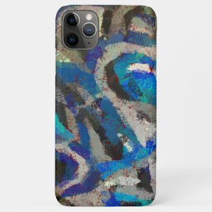 ブラックグレーブルー抽象芸術アーモダント絵画ズ iPhone 11 PRO MAXケース