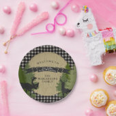 ブラックグレープレイドキャビン素朴狩りディアアントラー ペーパープレート (パーティー)