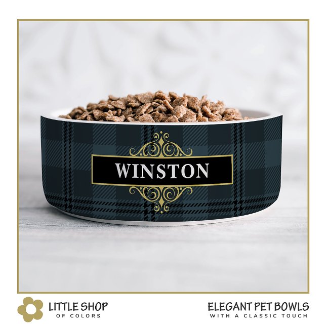 ブラックグレープレイドタータンチェックカスタマイズ ボウル (クリエイターアップロード済み)