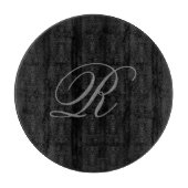 ブラックグレープレインミニマリスト追加イニシャルモノグラム カッティングボード (正面)