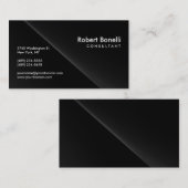ブラックグレープレーンモダンコンサルタント名刺 名刺 (正面/裏面)
