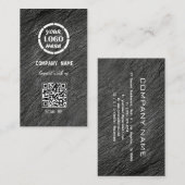 ブラックグレープロフェッショナルデザインモダンQRコードバス 名刺 (正面/裏面)
