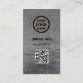 ブラックグレープロフェッショナルデザインモダンQRコード 名刺 (正面)