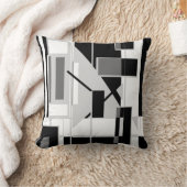 ブラックグレーホワイトジオメコンテンポラリートリデザイン クッション (ブランケット)