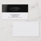 ブラックグレーホワイトトレンディープレーン名刺 名刺 (正面/裏面)