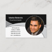 ブラックグレーホワイトプロフェッショナルカスタム写真 名刺 (正面)