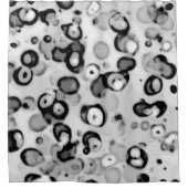 ブラックグレーホワイトモダントレンディーシンプル抽象芸術 シャワーカーテン (正面)