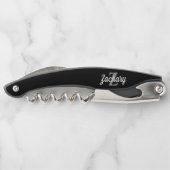 ブラックグレーホワイトモノグラムパーソナライズされた ソムリエナイフ (裏面)