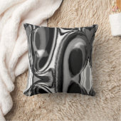 ブラックグレーホワイトラージサークルモダンアート抽象芸術 クッション (ブランケット)