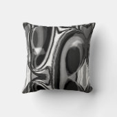 ブラックグレーホワイトラージサークルモダンアート抽象芸術 クッション (裏面)