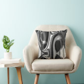 ブラックグレーホワイトラージサークルモダンアート抽象芸術 クッション (椅子)