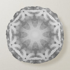 ブラックグレーホワイト抽象デザイン ラウンドクッション