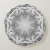 ブラックグレーホワイト抽象デザイン ラウンドクッション (裏面)