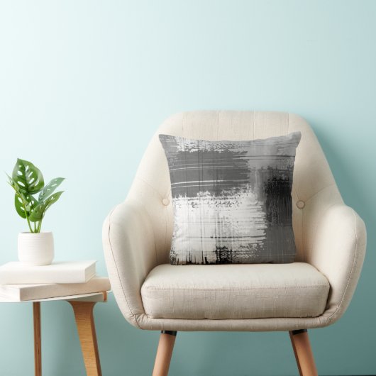 ブラックグレーホワイト抽象芸術装飾用クッション クッション (椅子)